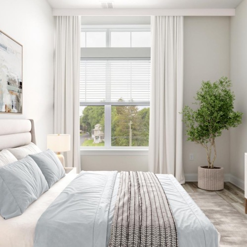 Sleep in style a bedroom with a bed and a window