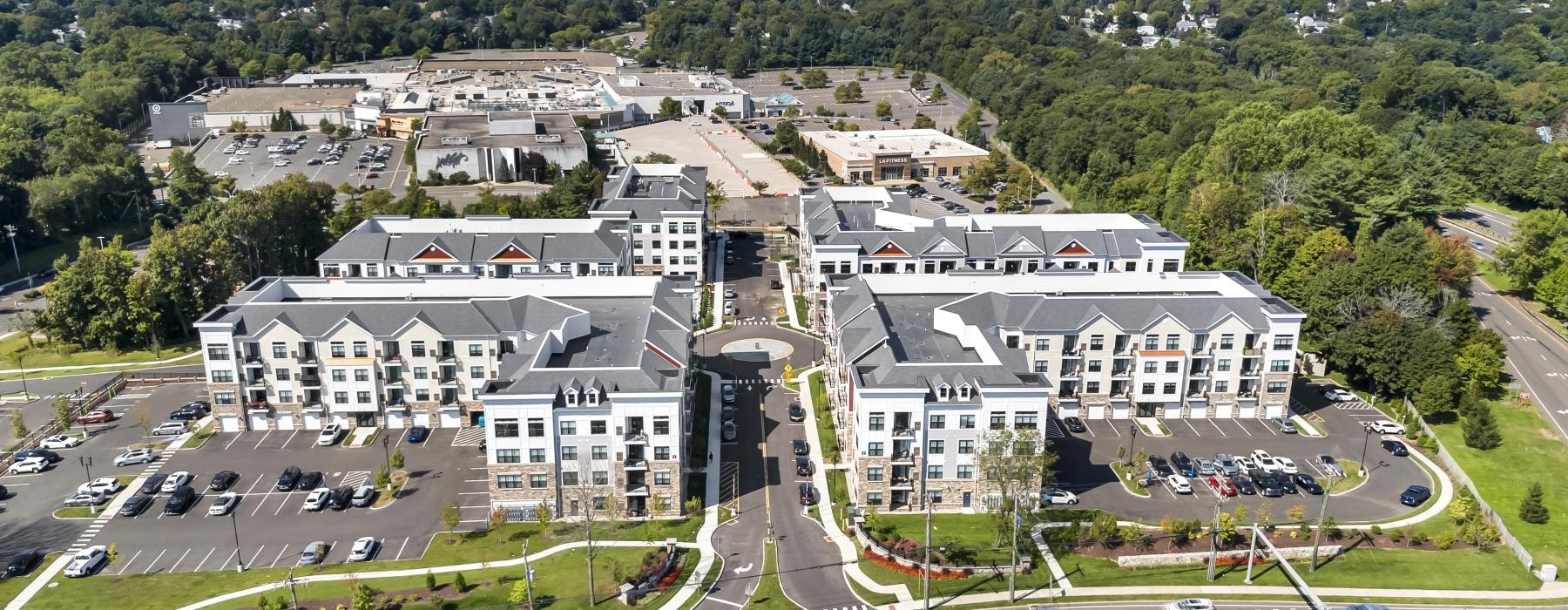 apartment community aerial view 
